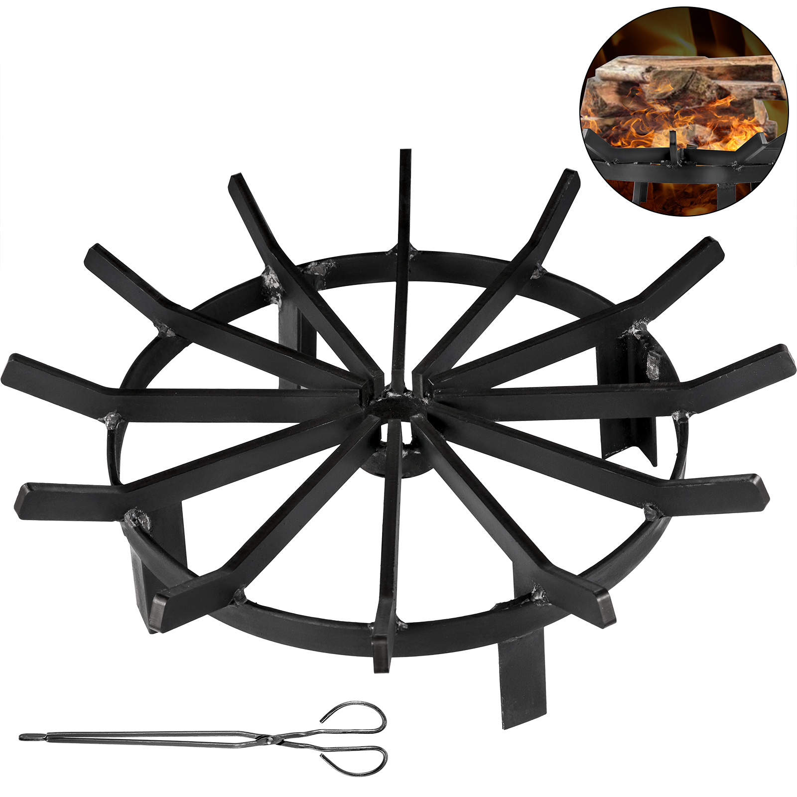 Wheel Fire Grate Fire Pit Log Grate 16-Inch Fire Pit Grate Round Fire Pit Wheels 