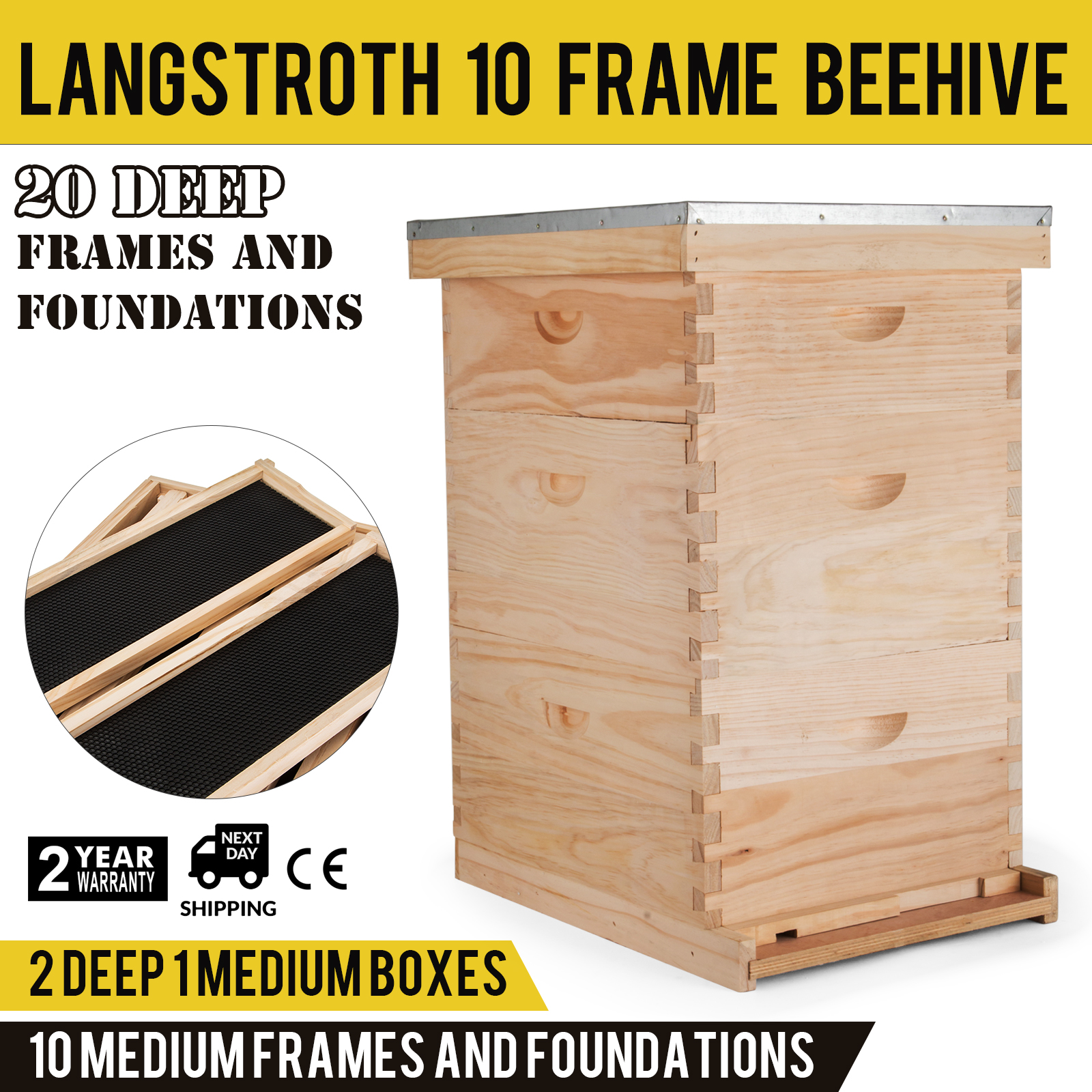 thumbnail 37 - 8 Styles Beehive Frames Beekeeping Bee Hive Honey Beehive Box Wood Box House