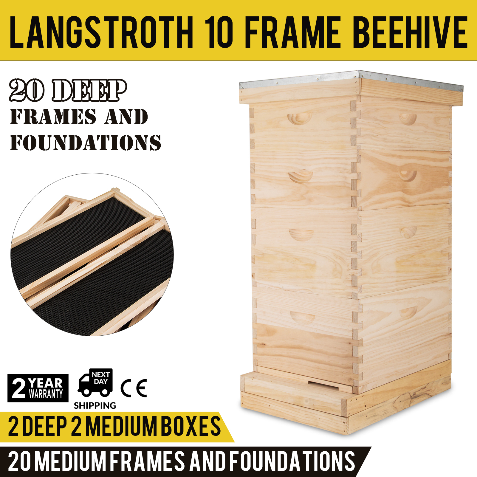 thumbnail 13 - 8 Styles Beehive Frames Beekeeping Bee Hive Honey Beehive Box Wood Box House