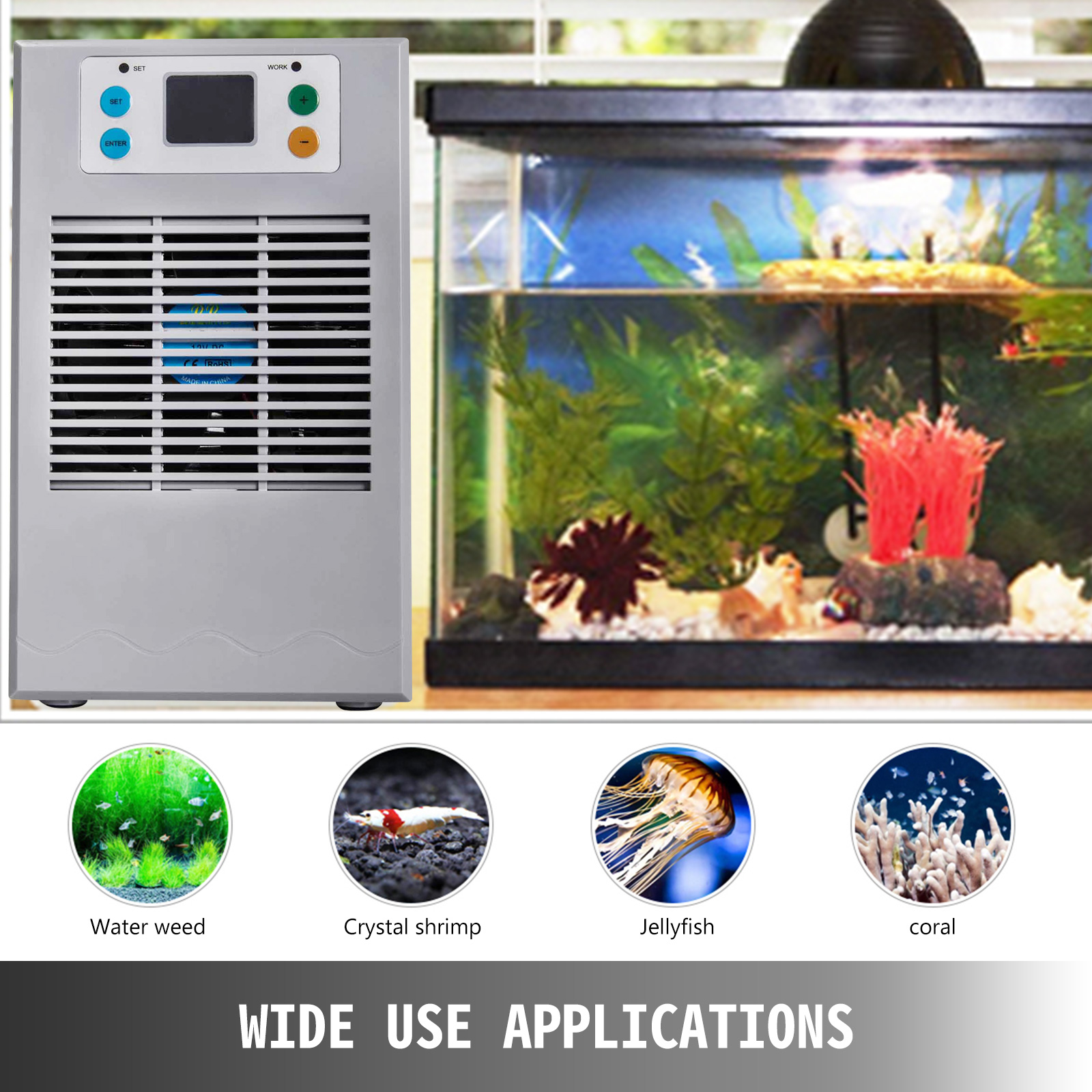 100w Aquarium Fish Tank Shrimp Water Chiller Water Pipe Aquarium Cooler Heating 871248615543 Ebay