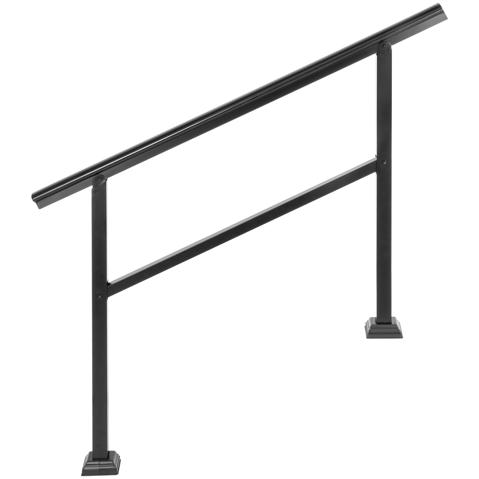 Vevor Handrail Outdoor Stairs Outdoor Handrail Aluminum Fits 2 5 Steps