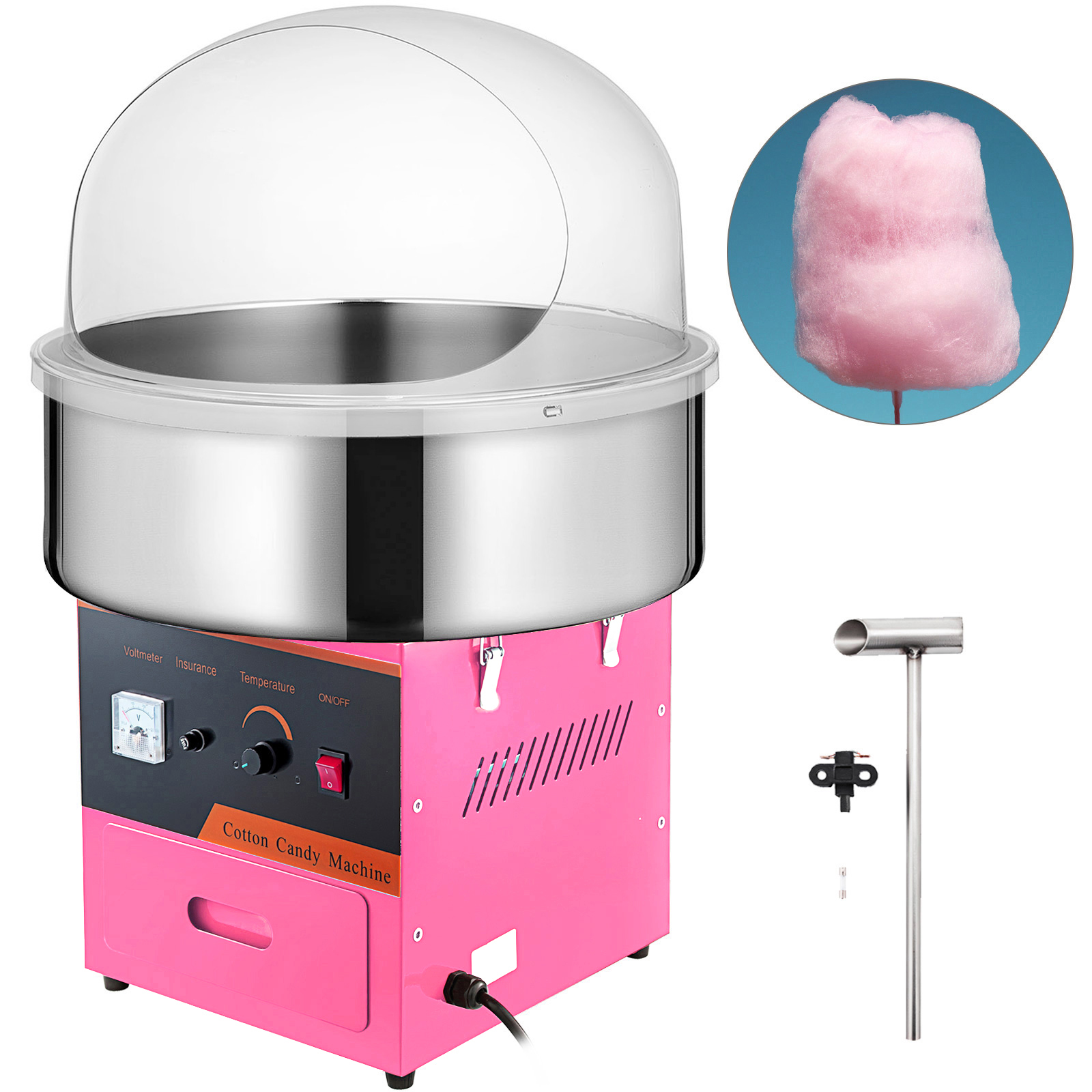 Electric Cotton Candy Machine Floss Maker Commercial Carnival Party Popular Pink 