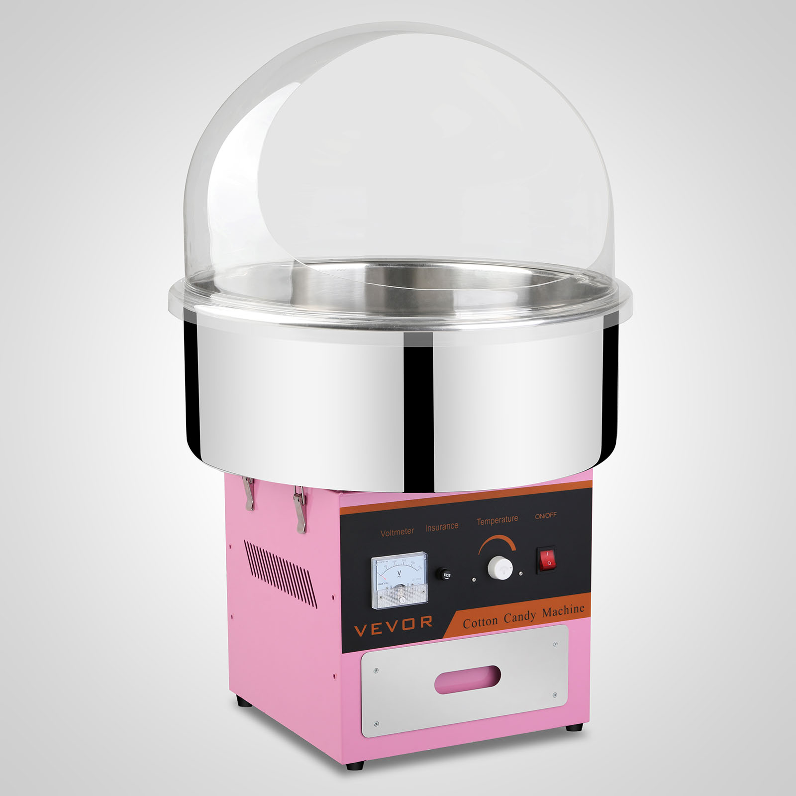 Zuckerwattemaschine Automat Zuckerwattegerät Candymaker mit Wagen/52cm Abdeckung 