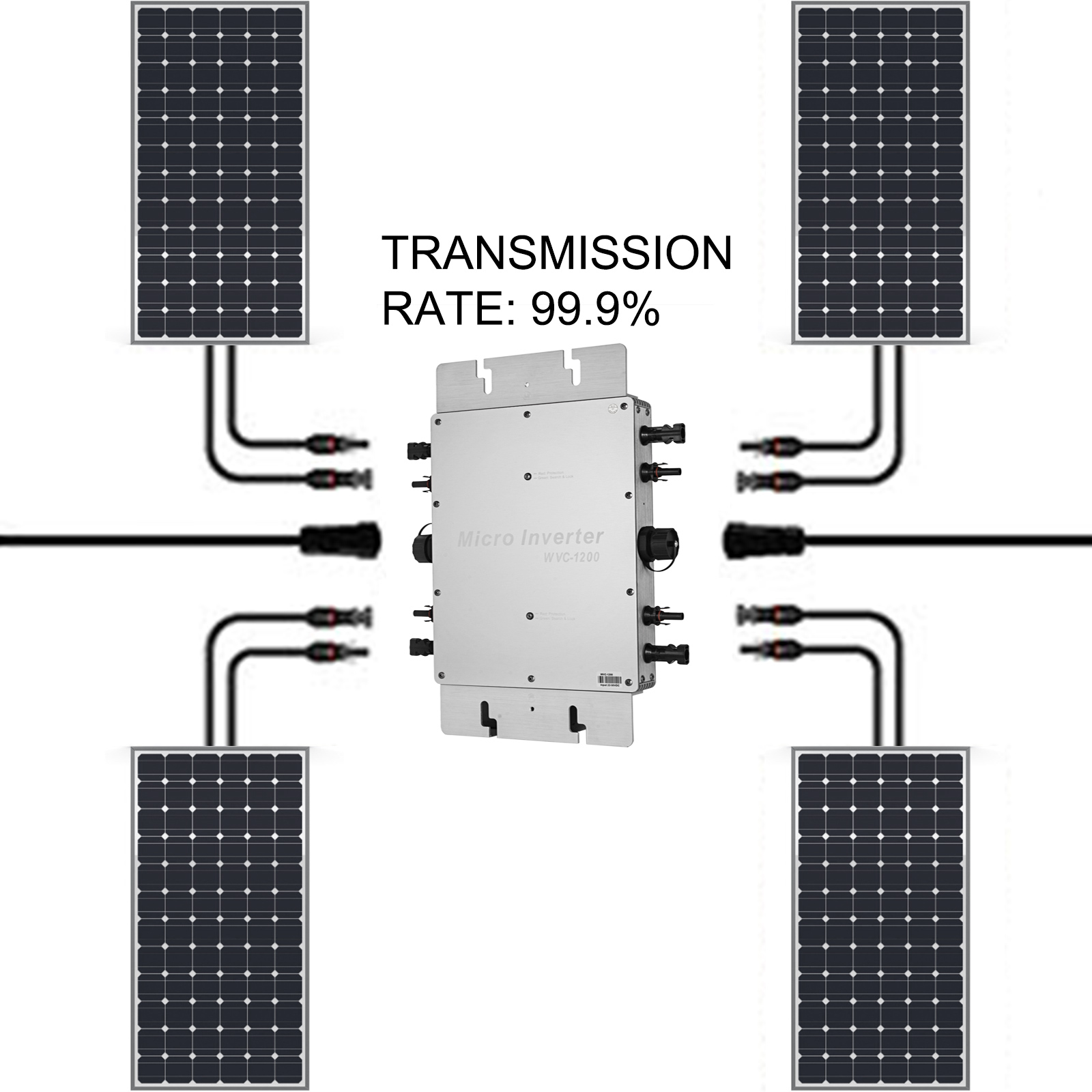 WVC-300W/600W/1200W SolarPV Wechselrichter Netzfilter Frequenz Micro Solar Inver 