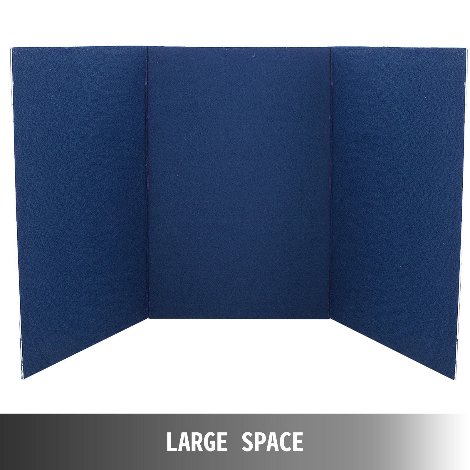 3-Panel Tabletop Exhibition Board 72 x 36" hook n loop Receptive Fabric,Black