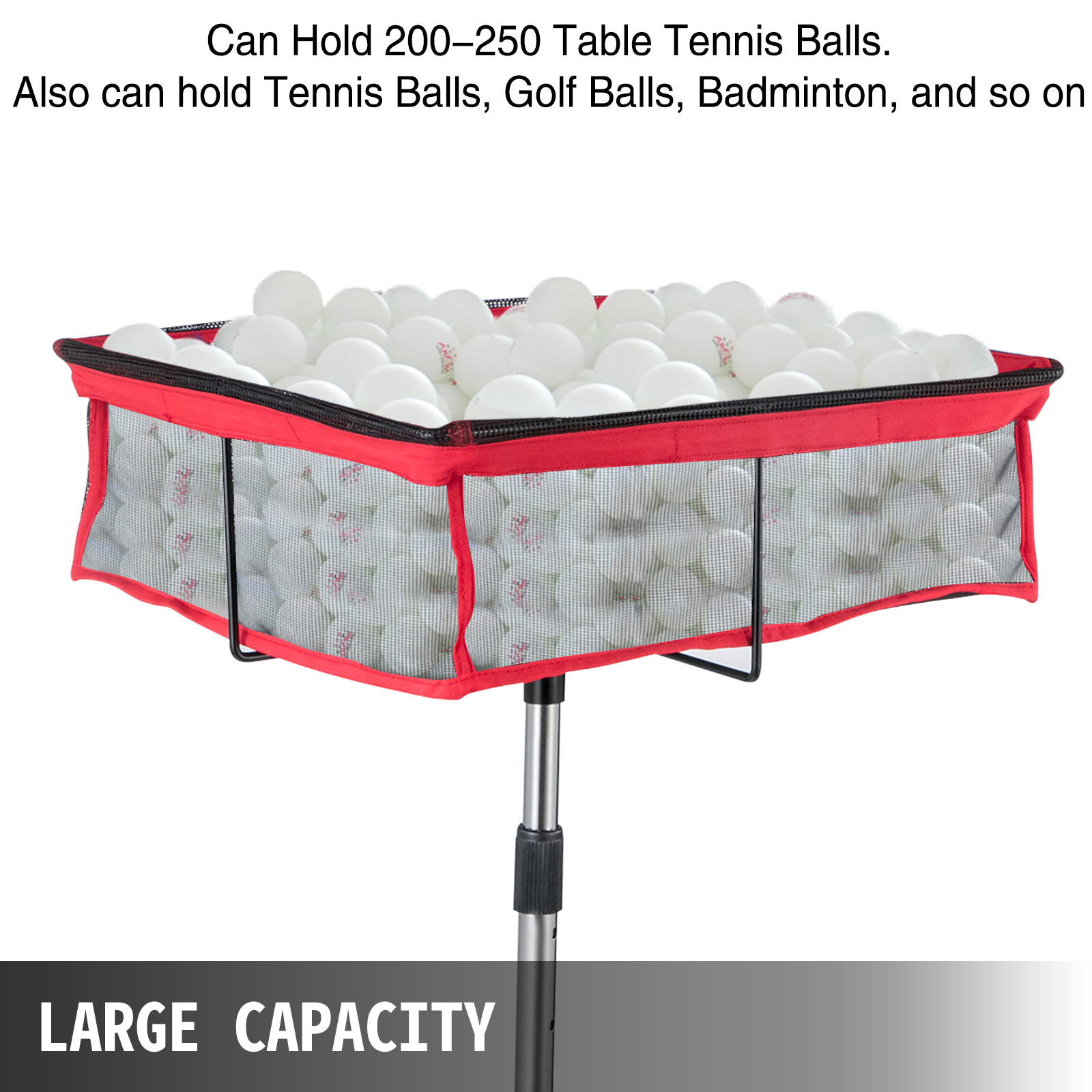 Ping Pong Ball Collector Multi-Ball Storage Table Tennis Ball Holder 250 Balls 