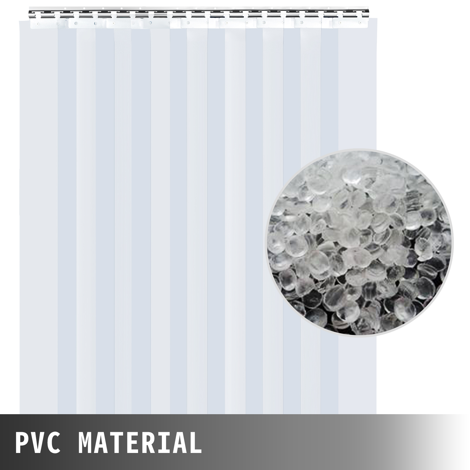 Vinyl VEVOR Strip Door Curtain Kit Medium Multiple Sizes Fasteners Clear PVC 