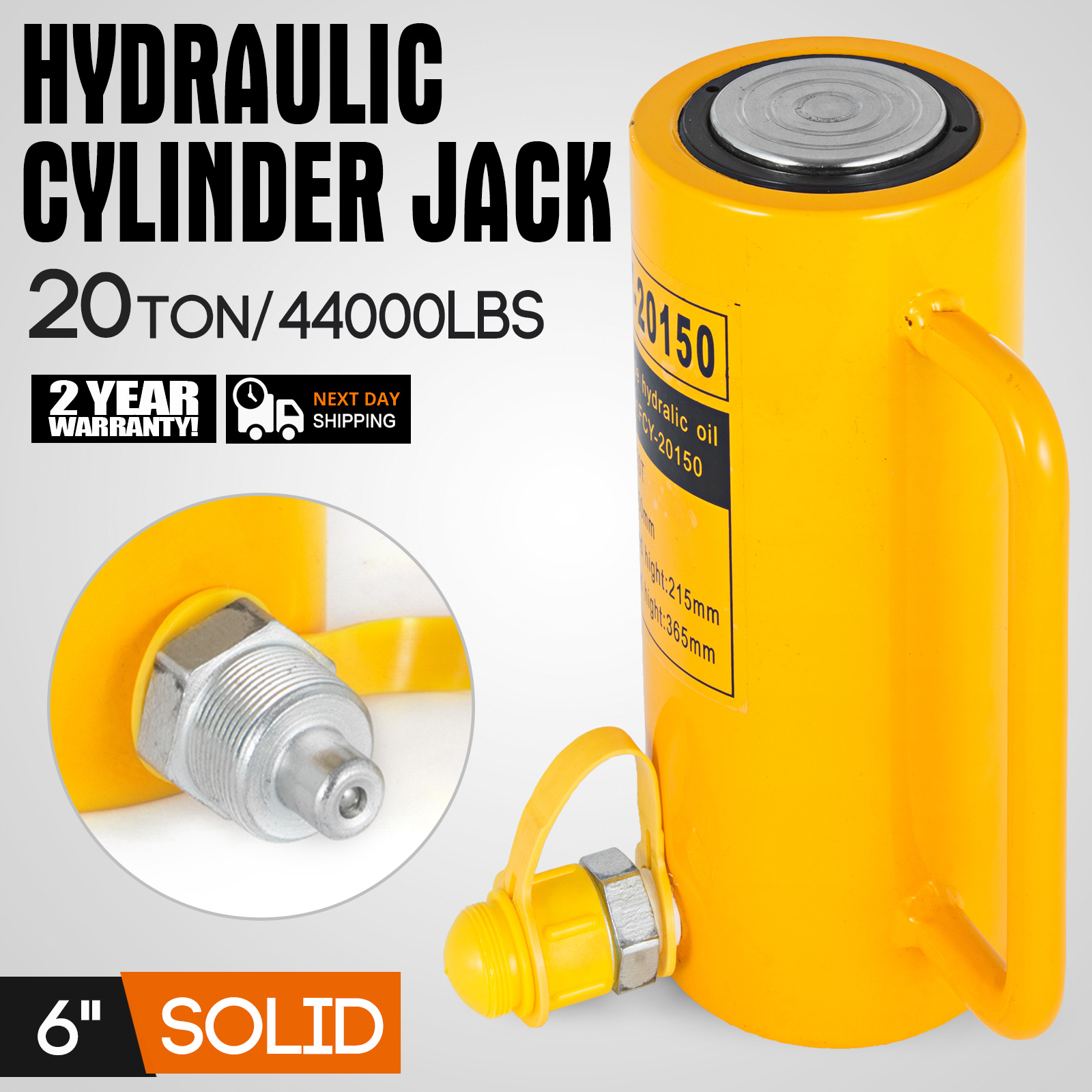 hydraulic cylinder jack,20 T, 100 mm