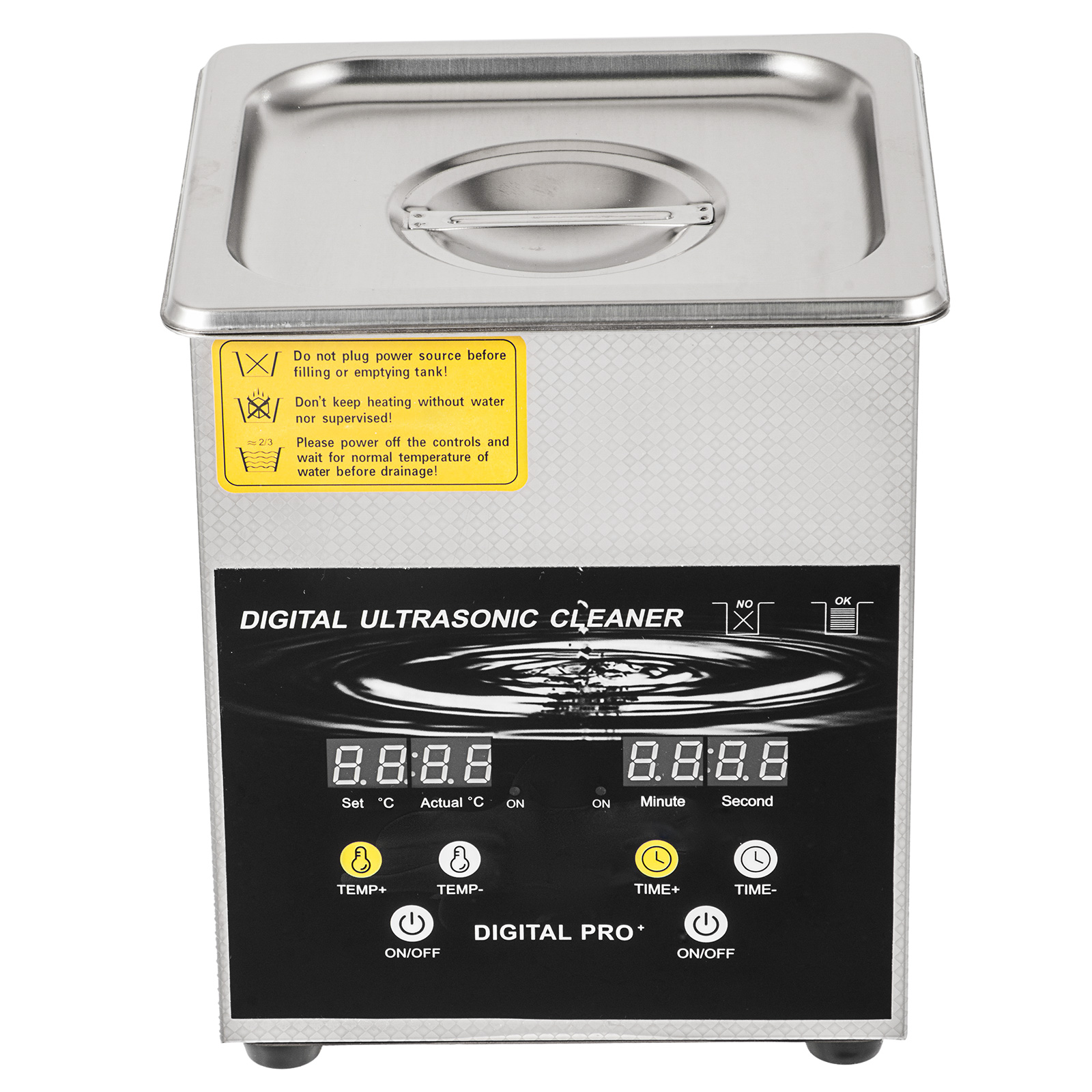 VEVOR 2L 3L 6L 10L 15L Ultrasonic Cleaner 40KHz Powerful Transducer Mini Portable Machine