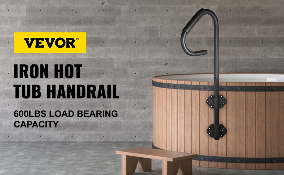 VEVOR Hot Tub Handrail - Spa Side Handrail Spa Rail for Hot Tub Access Stainless Steel Hot Tub Handrail