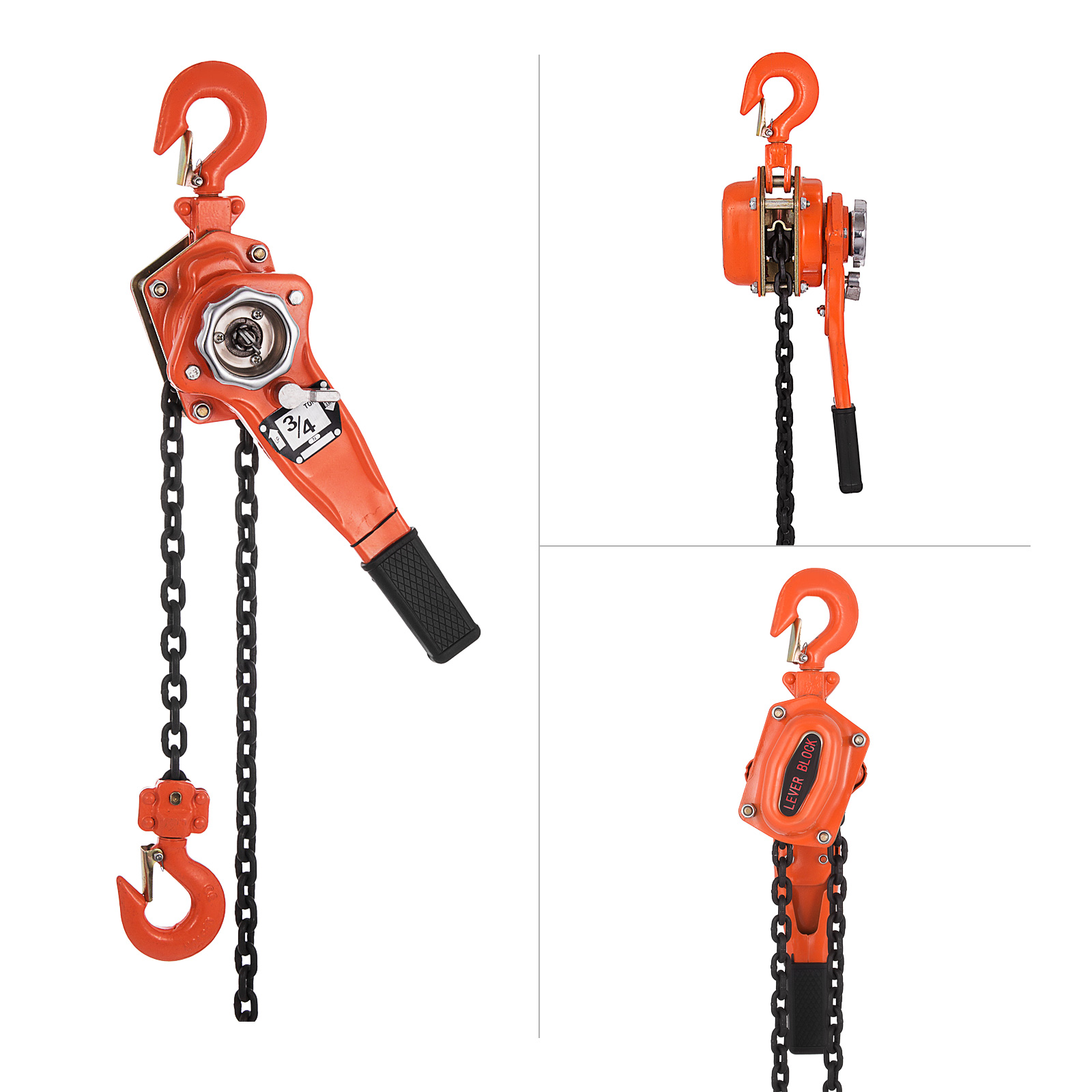 Strutstore Chain Lever Block Hoist Come Along 2-Hook Ratchet Lift 0.25 Ton 5Ft Chain 