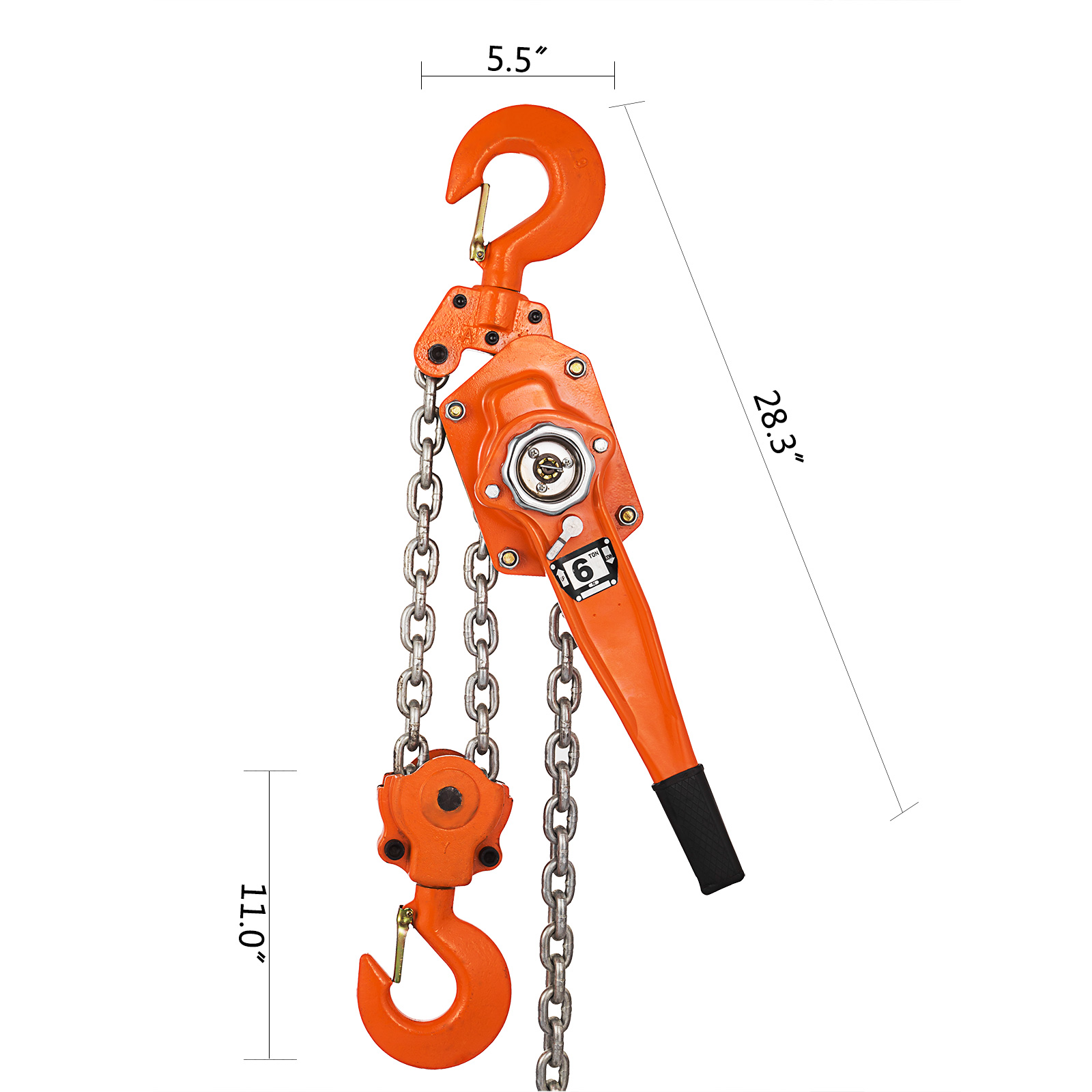 0.75T 6T Lever Block Chain Hoist With Swivel Hook Mines  Puller Tool w/ Brake 