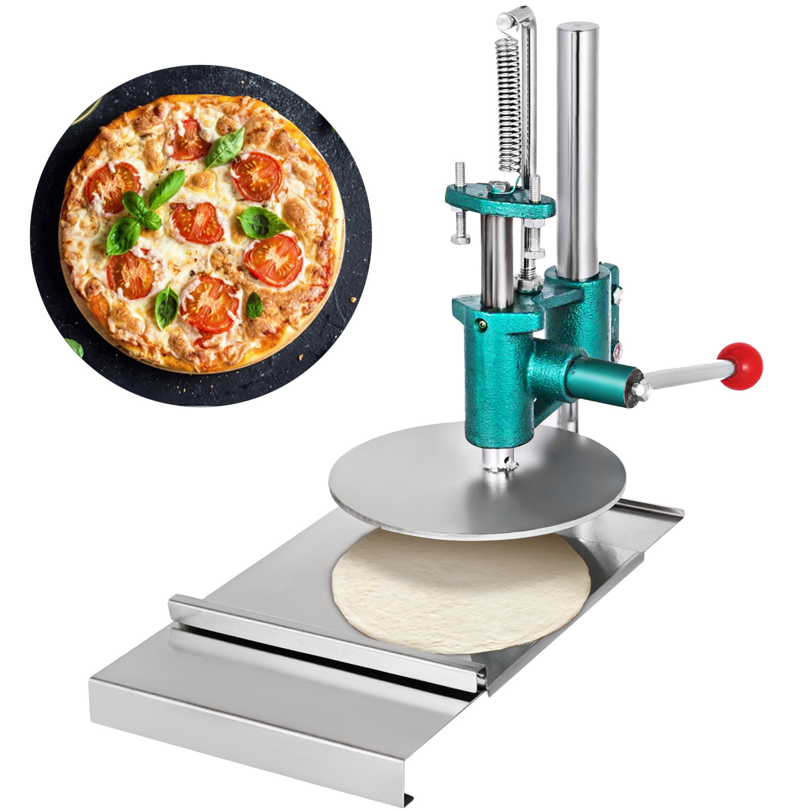 pizza dough sheeter machine, 7.87-inch diameter, stainless steel
