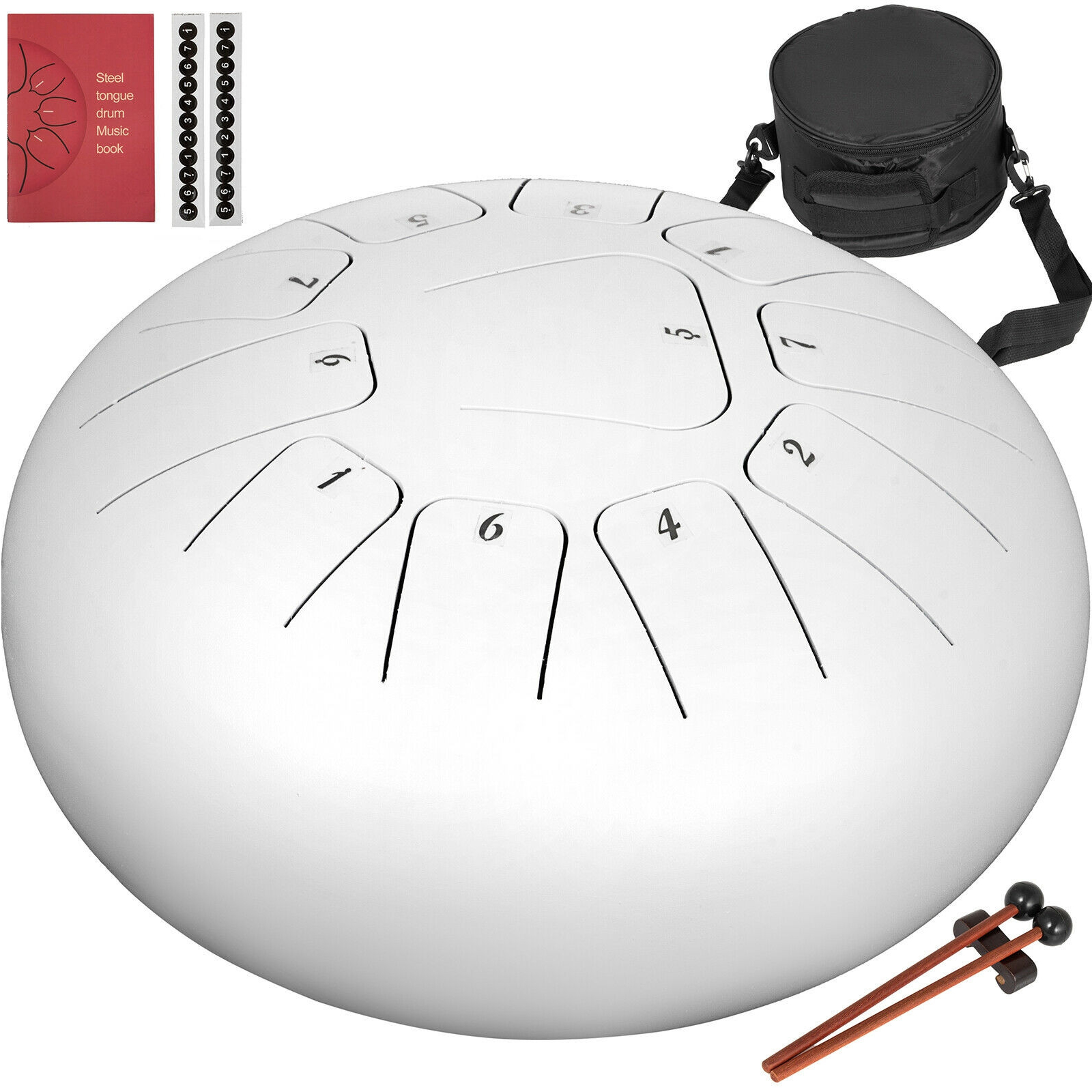 Decompression Entertainment 2 Mallets 11 Notes 10 inch F-Key Handpan Percussion Instrument Tank Chakra Drums with Travel Bag for Meditation Steel Tongue Drum Music and Gift