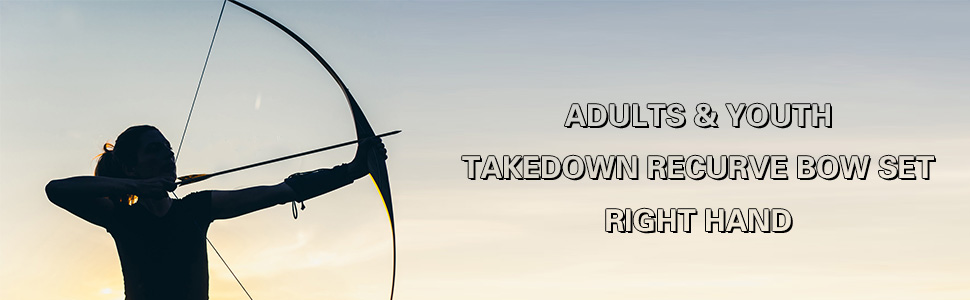 Takedown Recurve Bow Set 18LBS Archery Bow Arrow Adults Youth Shooting Practice 