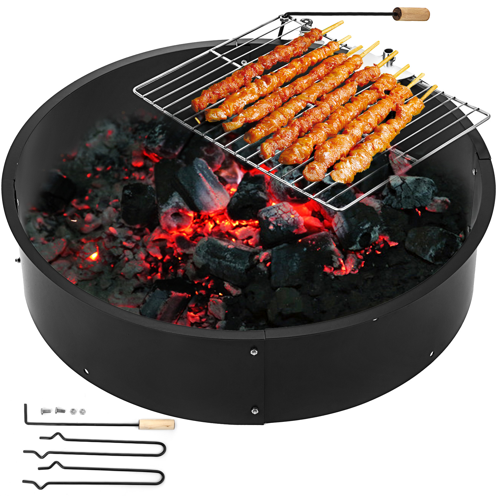 32/" Crossfire Fire Pit  Removable Cooking Grill Fire Pit Outdoors Campfire Grill