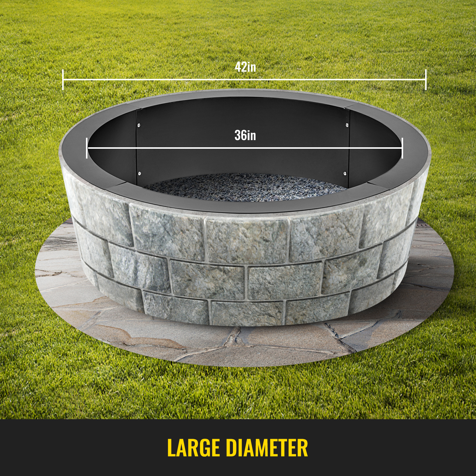 24 36 42 45 Steel Fire Ring, 42 Fire Pit Ring