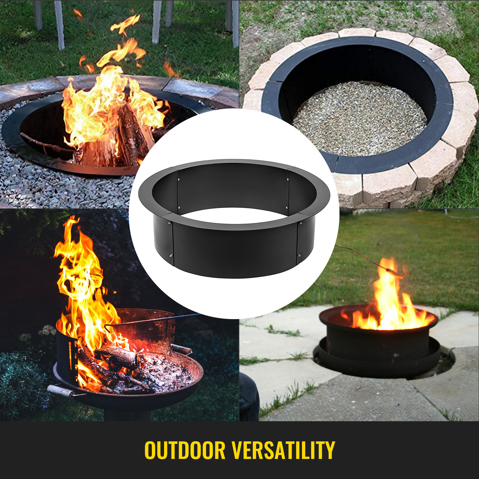 Fire Pit Liner - 60 X 14 Steel Fire Pit Ring Brick Liner : Fire pit