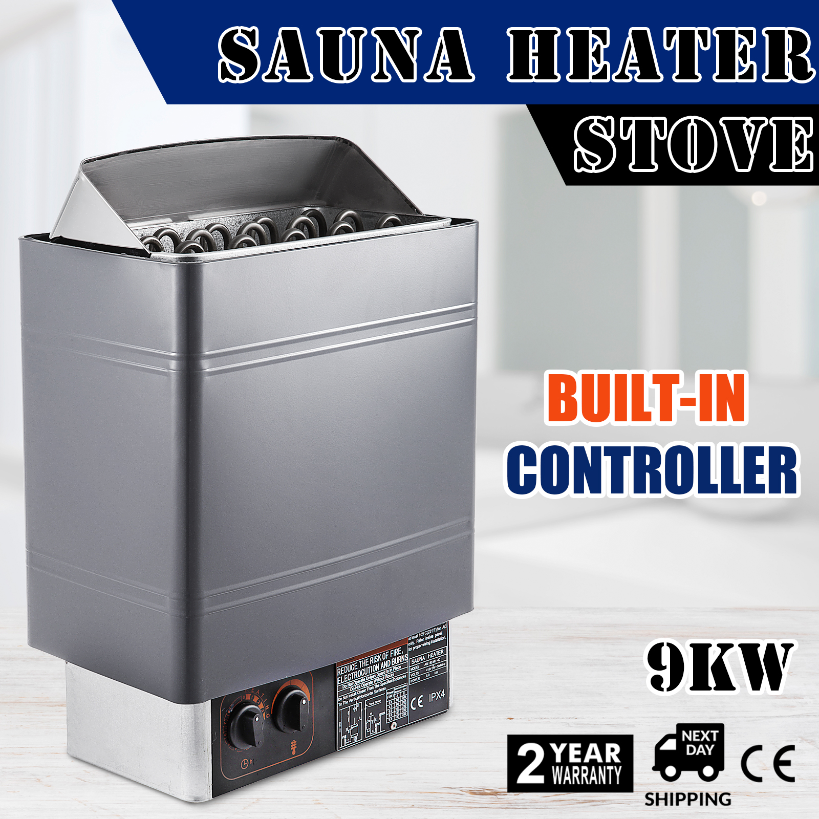 9KW Wet&Dry Sauna Heater Stove Internal Control Single Phase Power ...