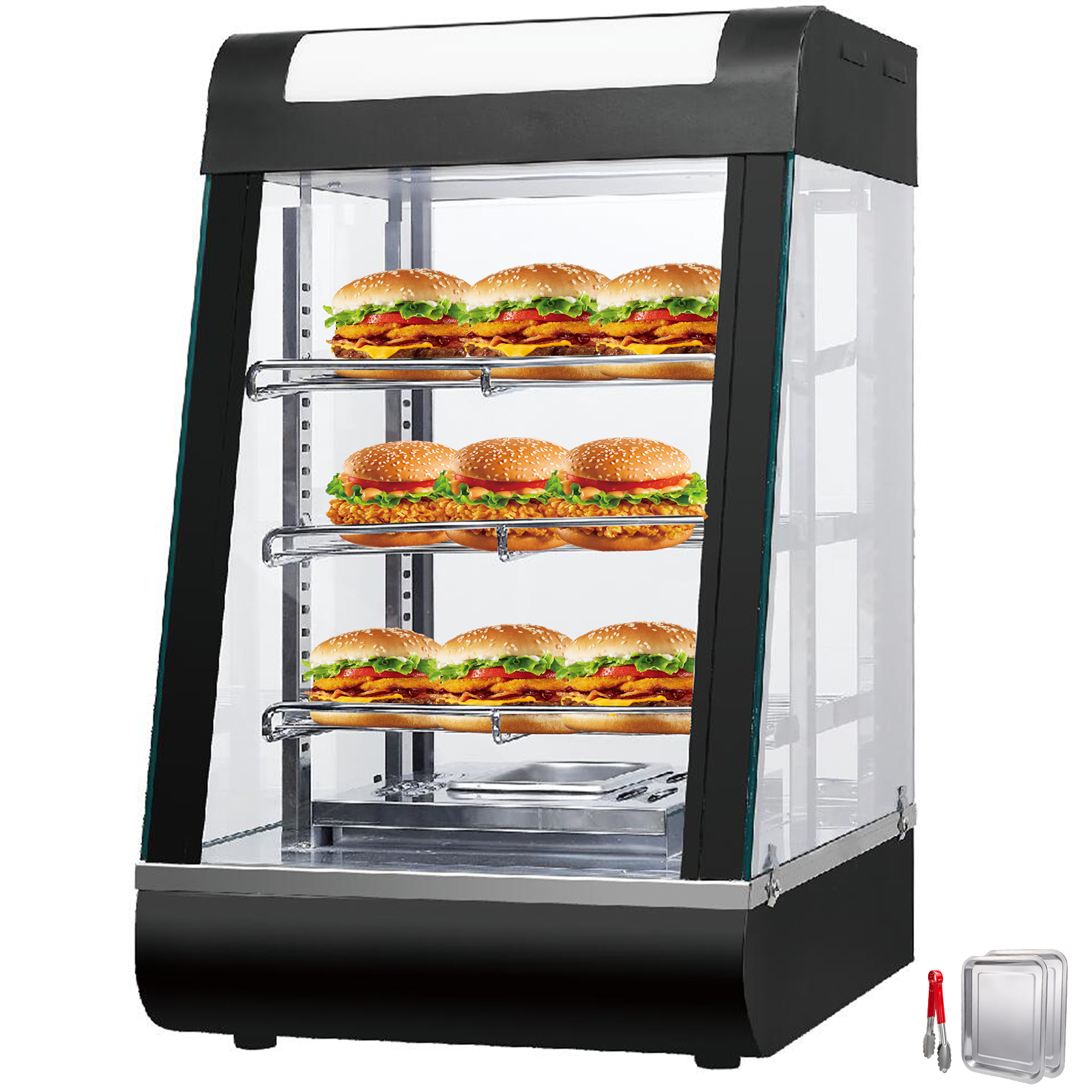 Commercial Food Warmer Court Heat Food pizza Display Warmer Cabinet 35" Glass