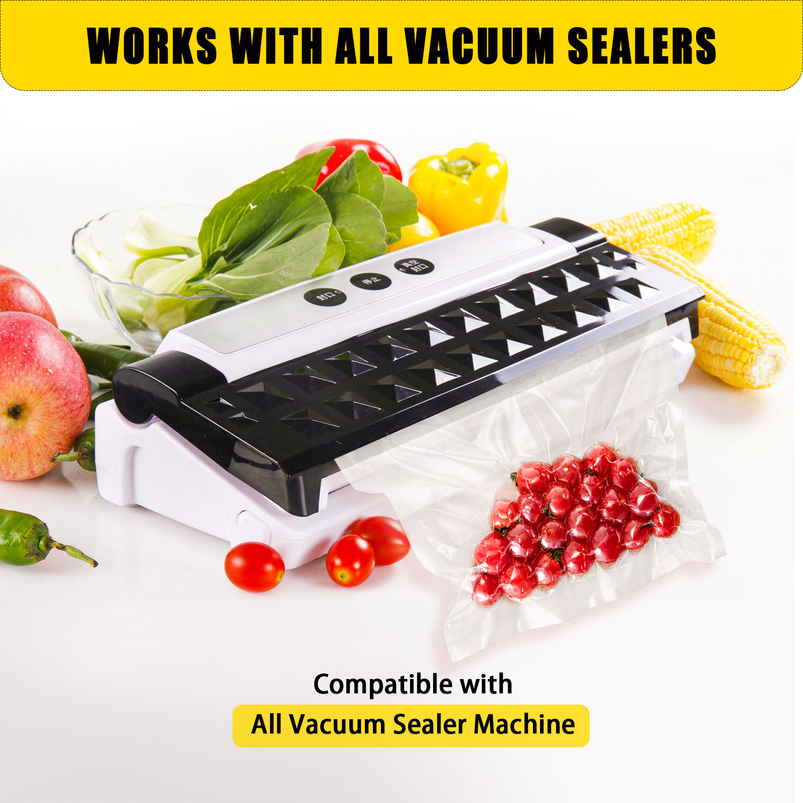 11"x50' 2 Rolls Food Magic Seal Storage Food Saver Vacuum Sealer Bags 8"x50' 