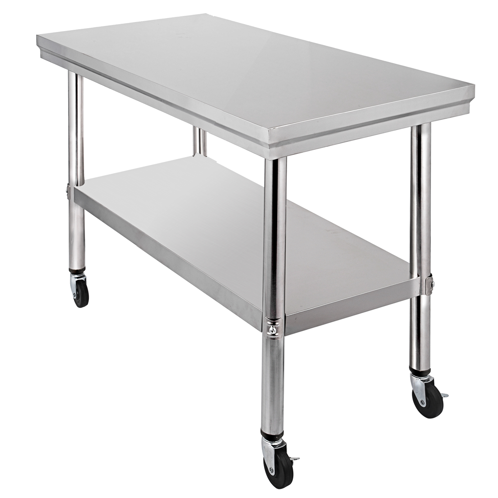 36x24 Stainless Steel Work Table 4 Casters Easy Cleaning ...
