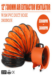 MOUNTO MT1225B  12" 25FT Ventilation Duct PVC Ducting Hose with Carrying Bag