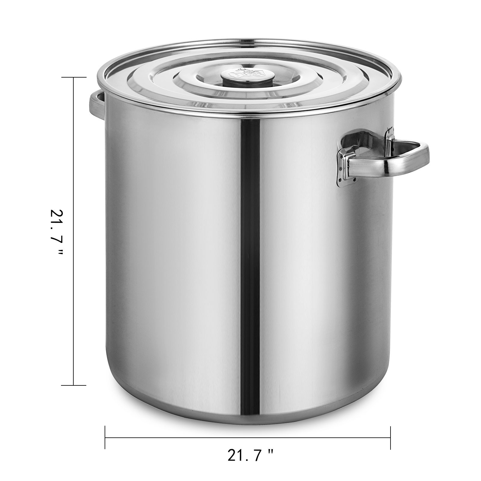 NEW 100 QT Quart Polished Stainless Steel Stock Pot Brewing Kettle Large w/ Lid 