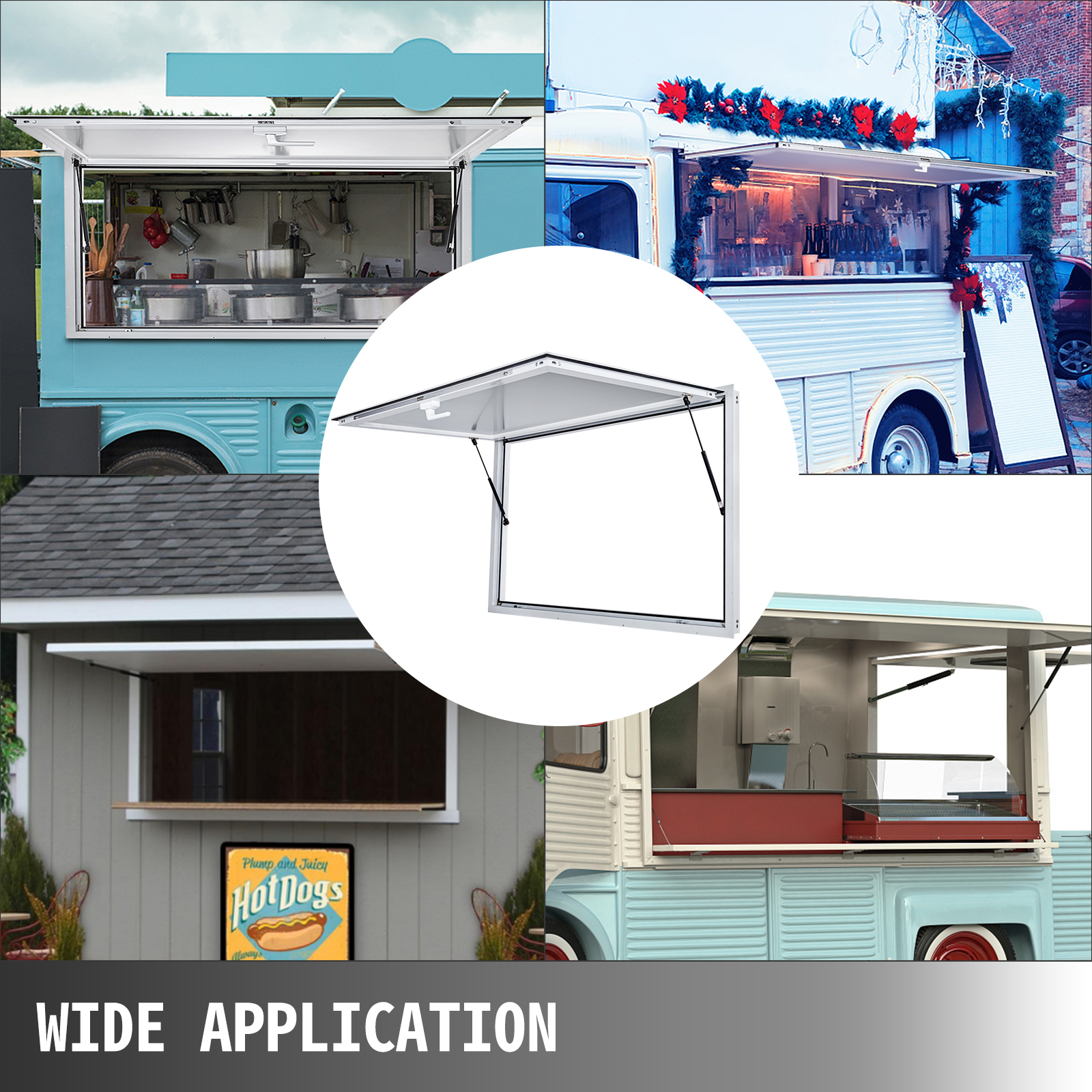 New Concession Stand Trailer Serving Window w/ Awning 48" X 36" Food Trucks 