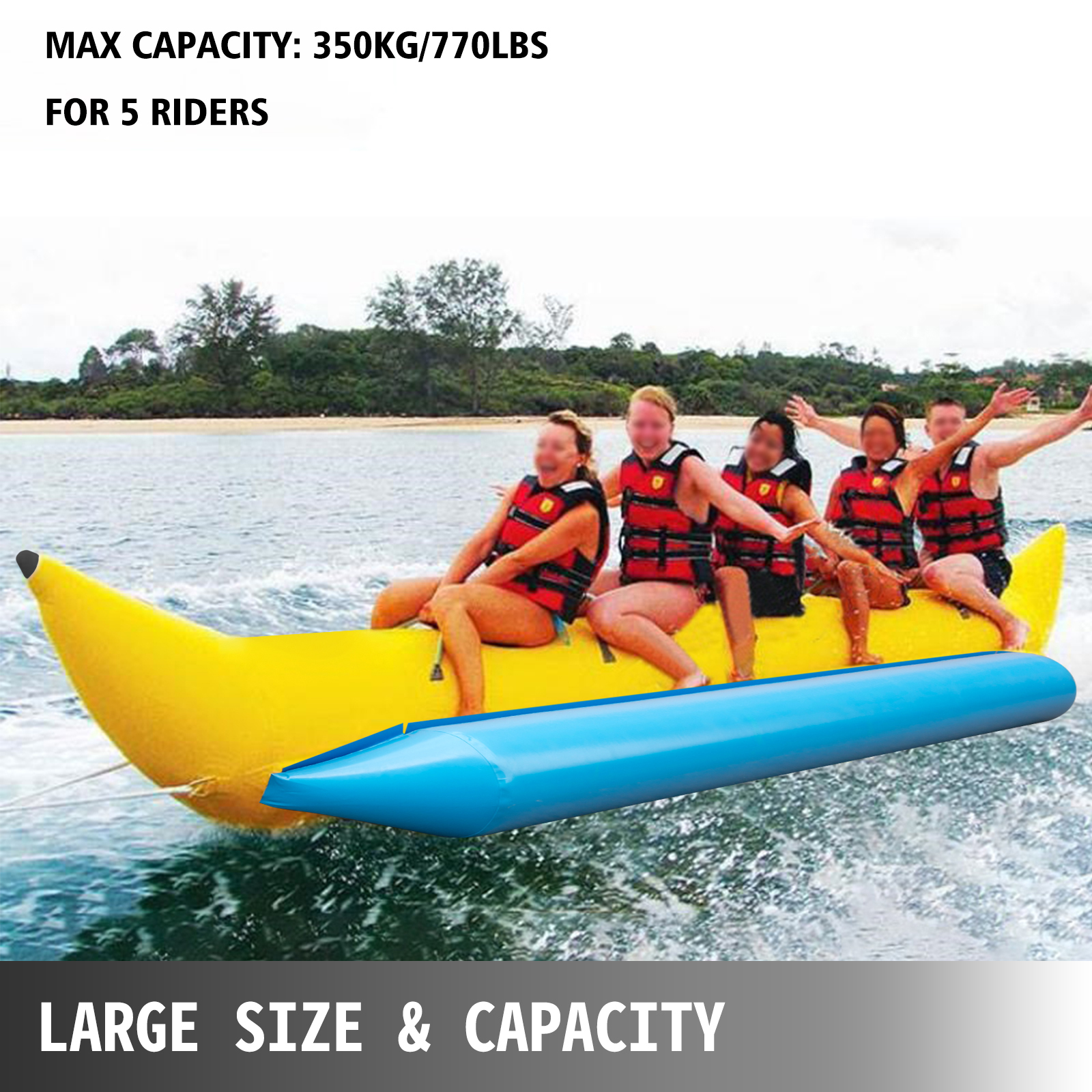 Inflatable Banana Boat 5/6/10 Rider Water Tube Towable Island Hopper