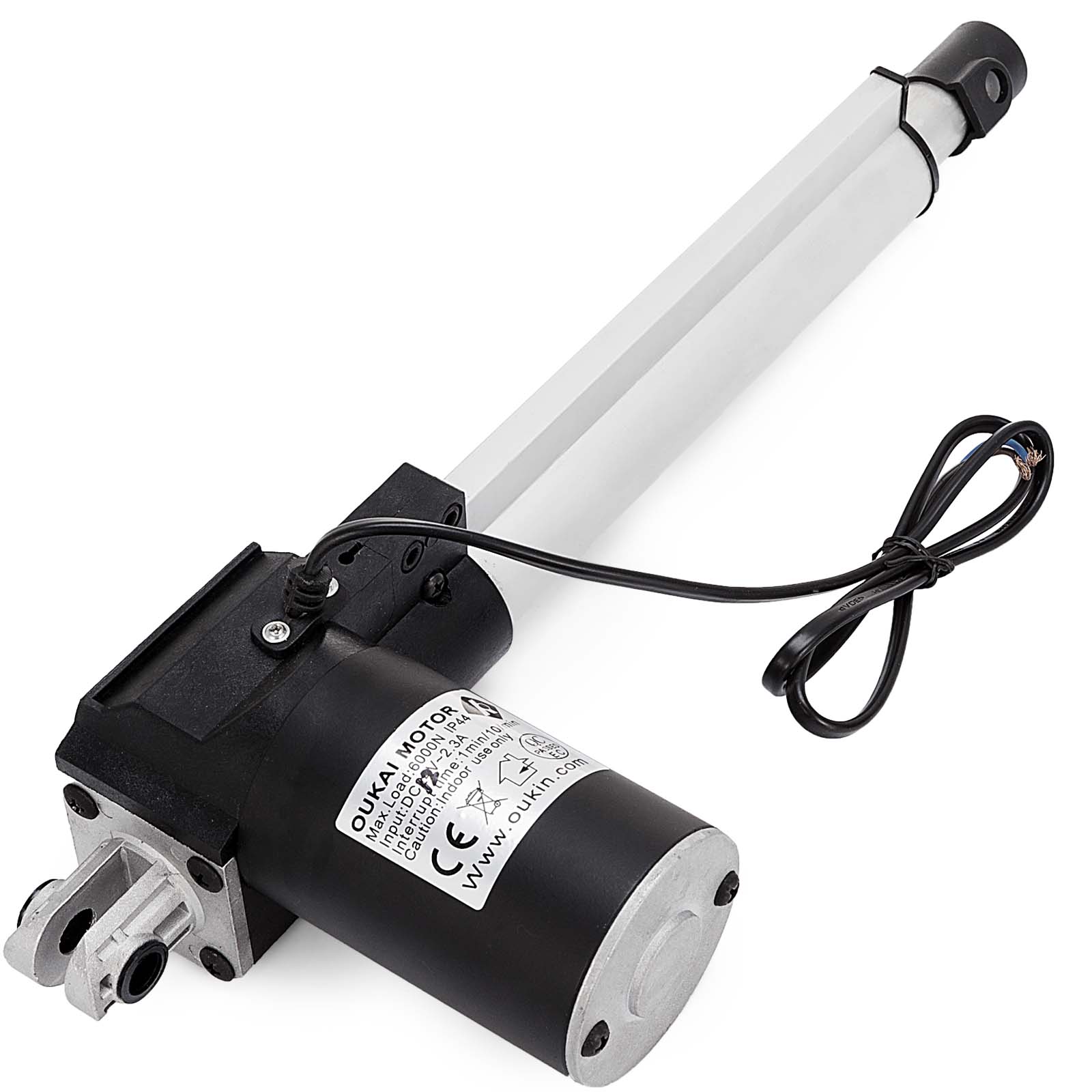 6 inch stroke linear actuator max 1320LBS 6000N 12/24V DC  5mm/s 