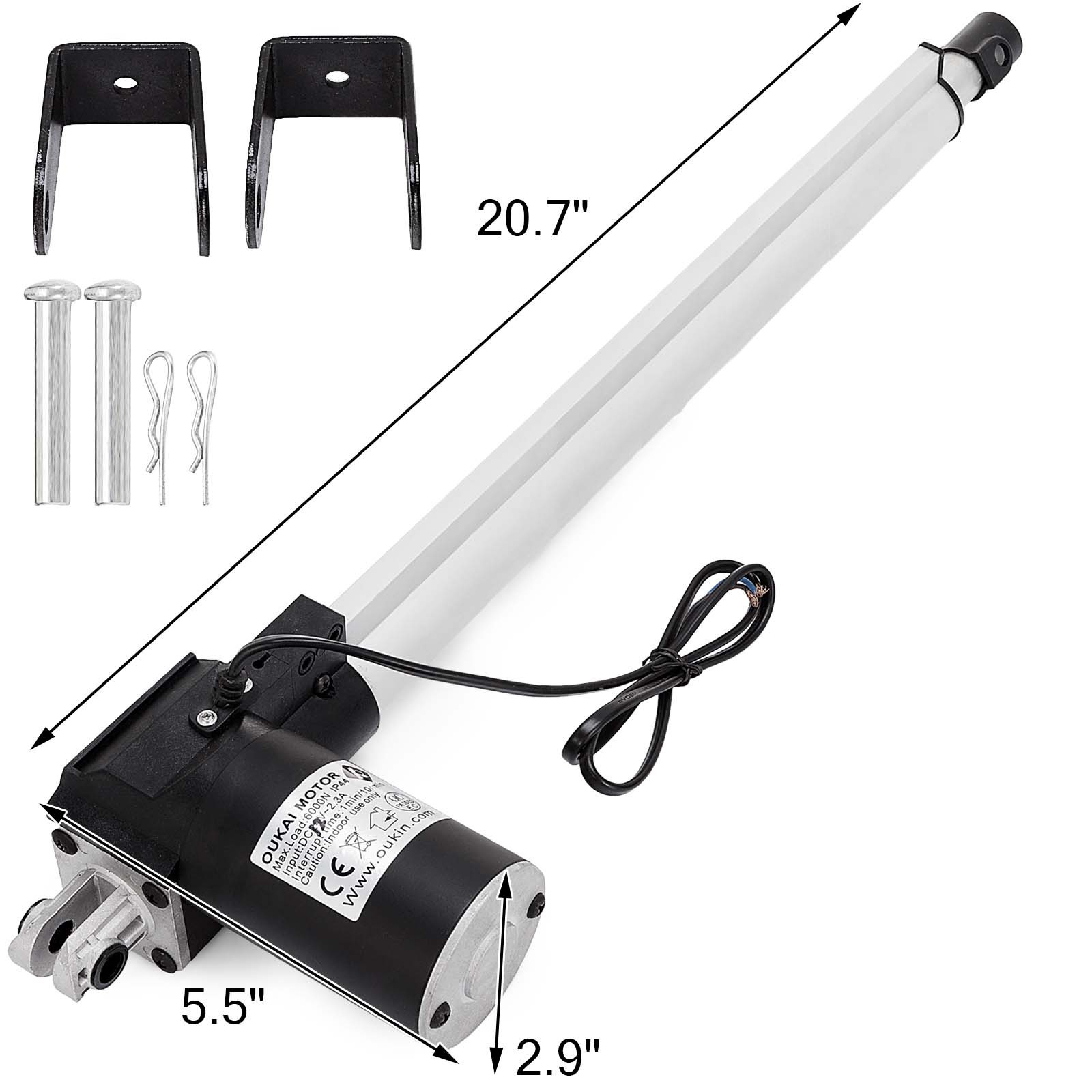 6000N Electric Linear Actuator 1320 Pound Max Lift Heavy Duty 12V DC Motor