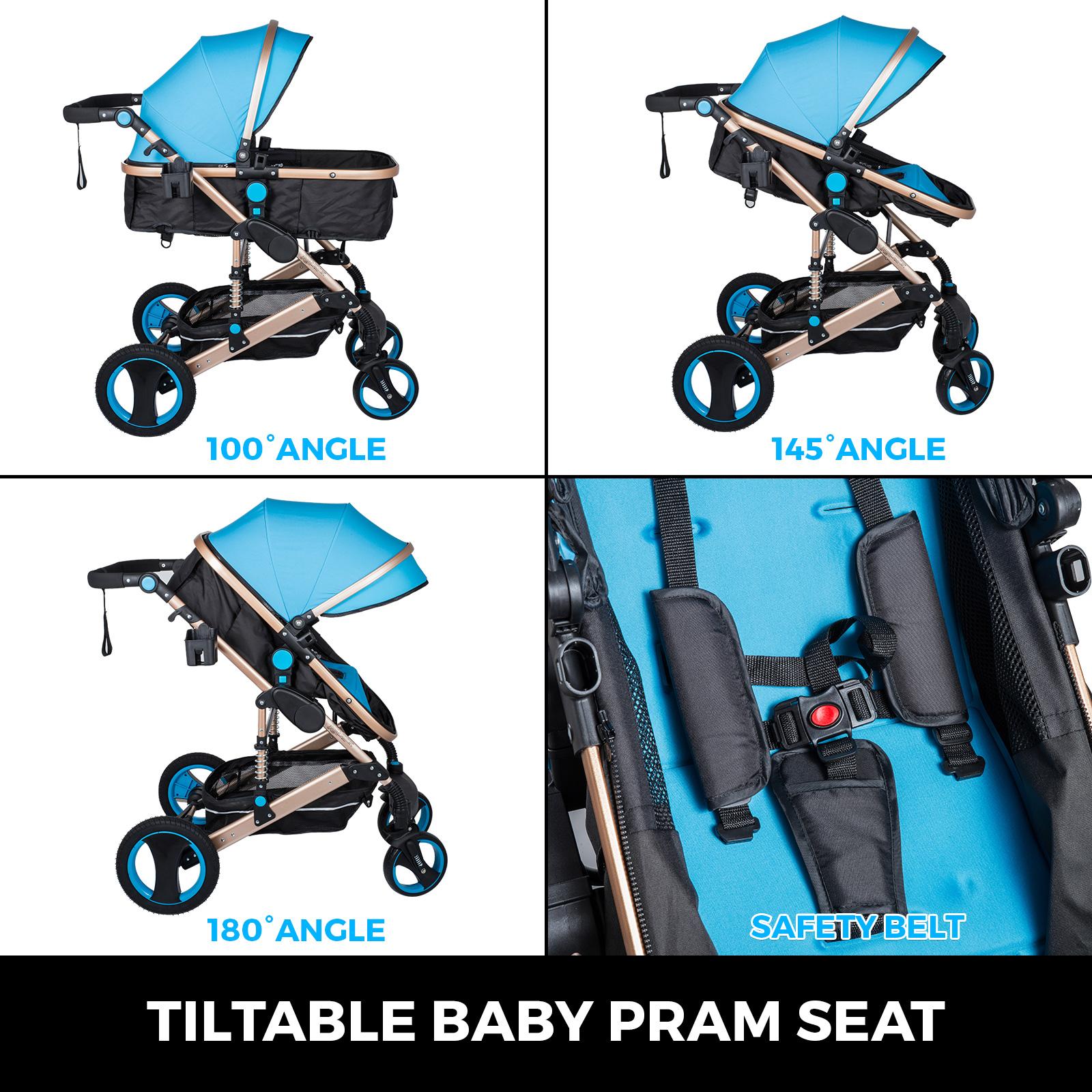 Flossy Moms 3 in 1 Lightweight High Landscape Luxury Baby Strollers