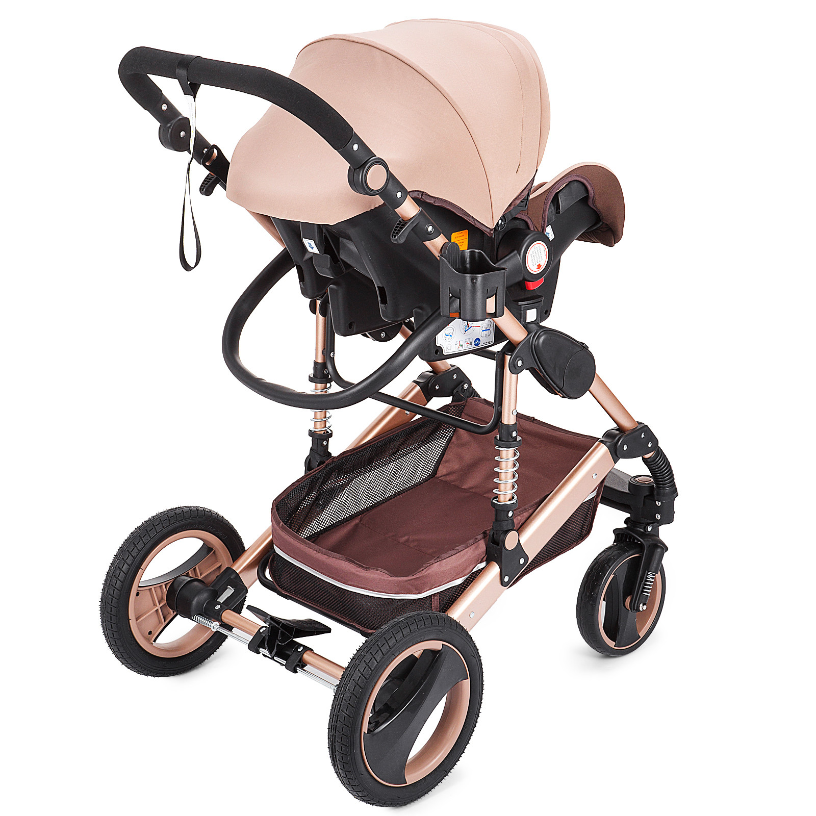 Luxury Baby Stroller 3 In 1 Pushchair Foldable Buggy Infant Travel With