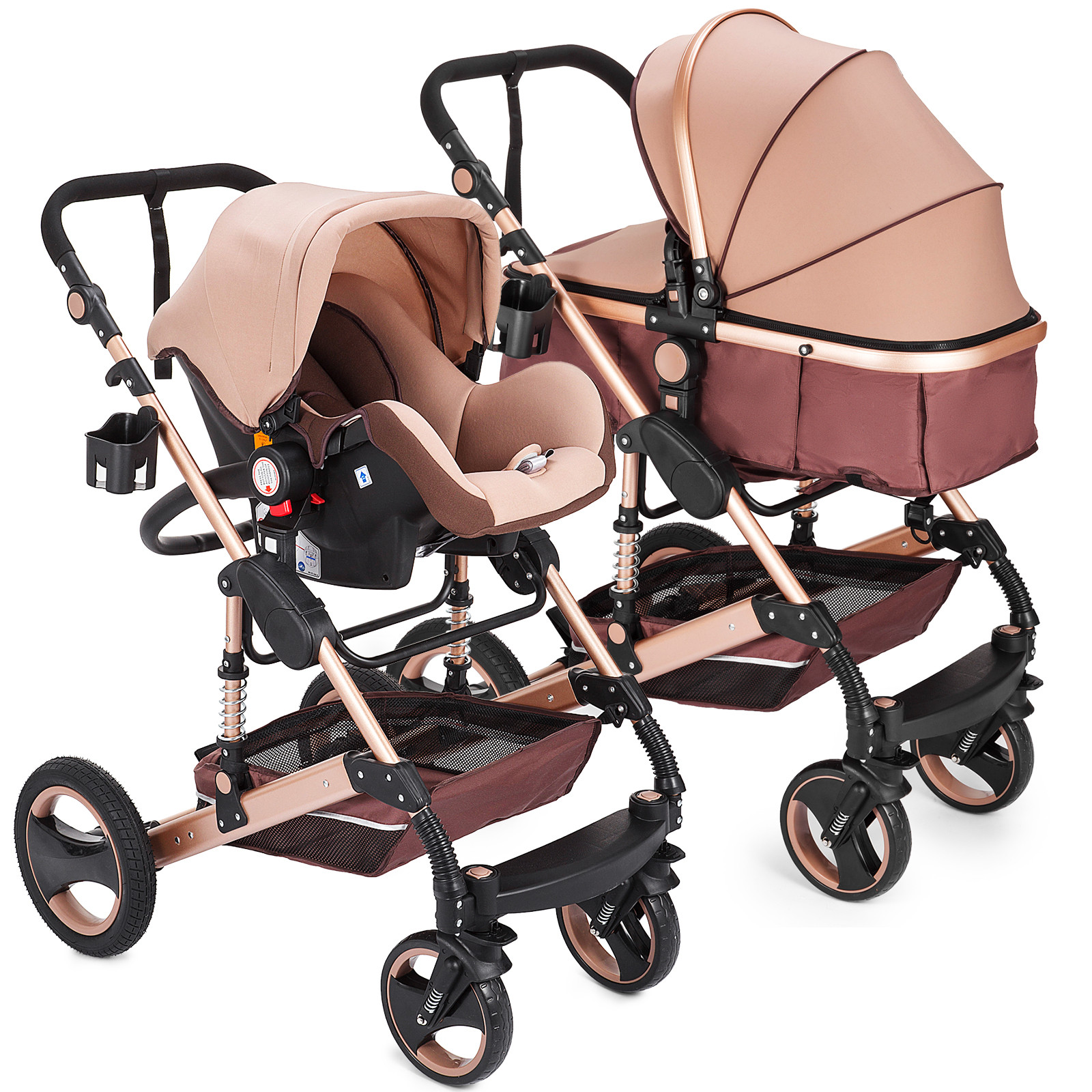 Baby Stroller 2/3 In 1 Luxury Pushchair Foldable