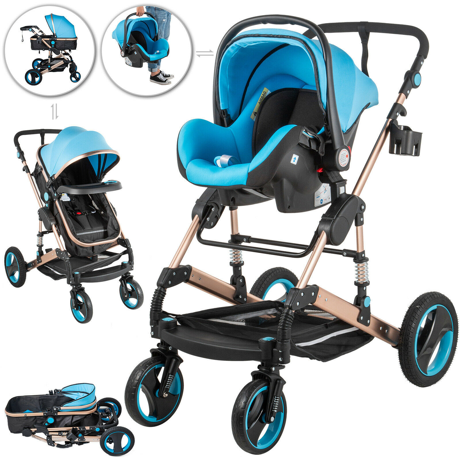 3 seat baby stroller