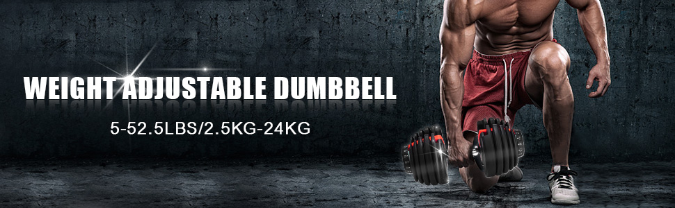 5-52 LBS Fitness Equipment Dumbbells for Exercising 25 kg Weight Training Lifting for Fitness Gym Muscle Training Adjustable Dumbbells 1 pc