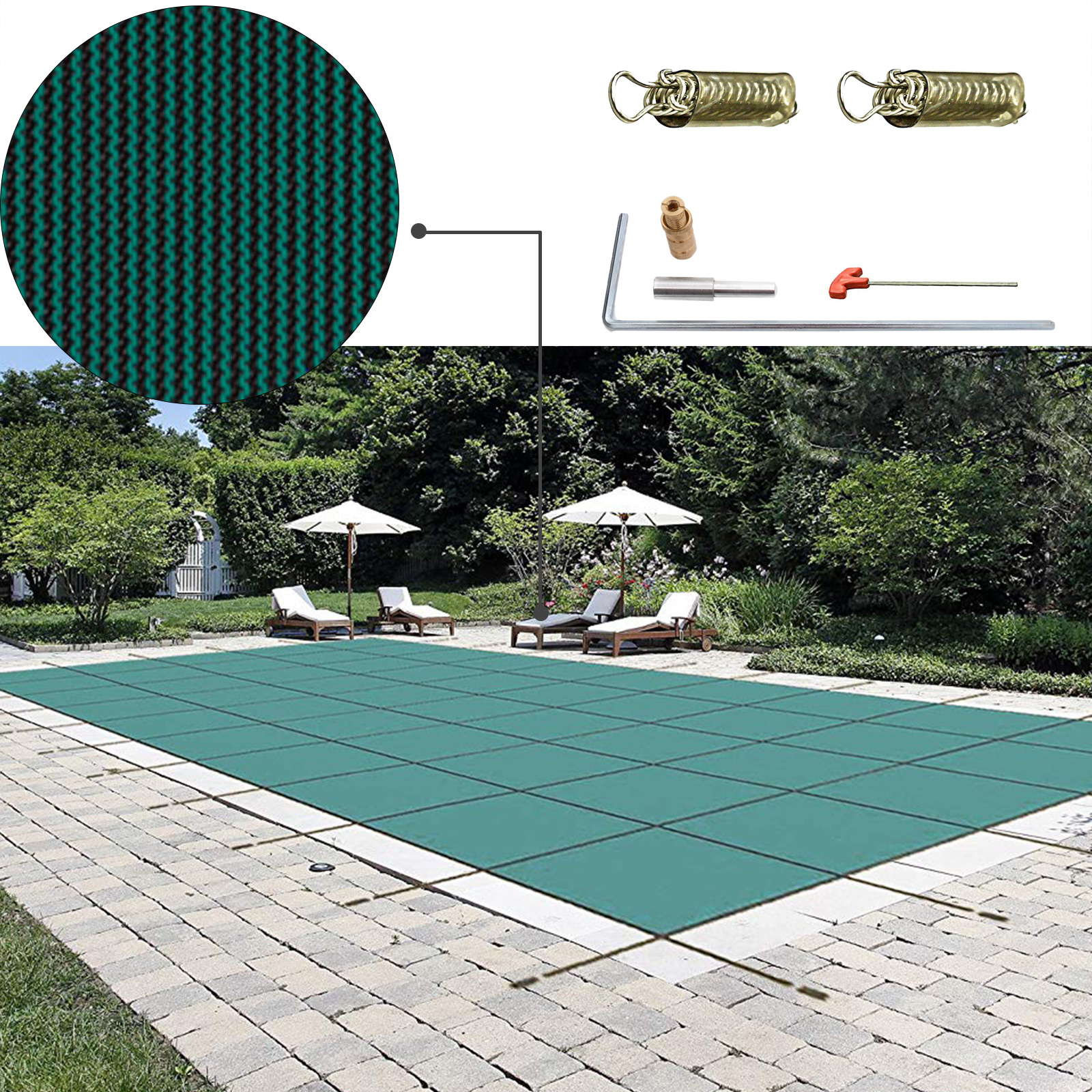 Swimming Pool Cover 16X30 FT Rectangular In Ground Withstands Mildew eBay