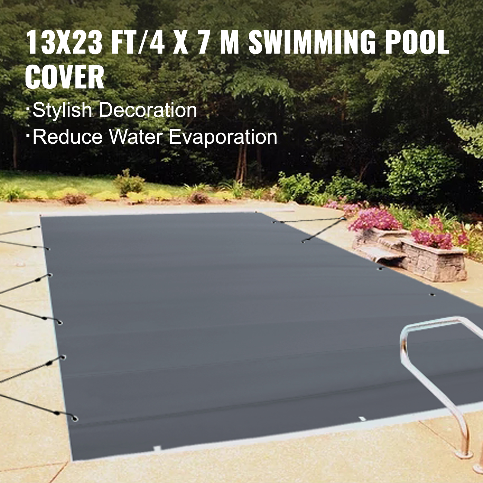 VEVOR 13x23 ft PVC Charcoal Winter Rectangular Inground Swimming Pool Cover eBay