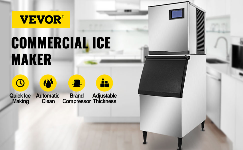 ice maker, stainless steel, 500 lbs/24h