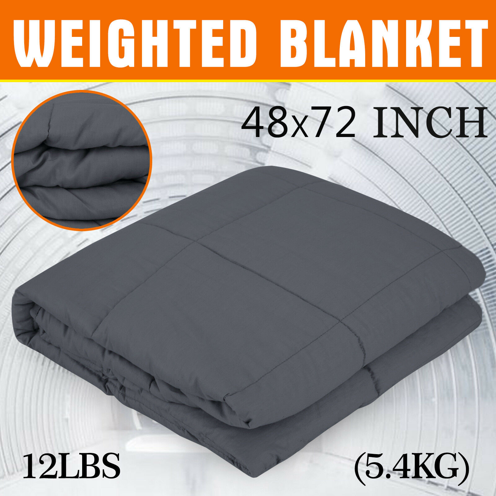 Weighted Blanket 10lbs 40"x60" Non-toxic Glass Beads 100% Breathable