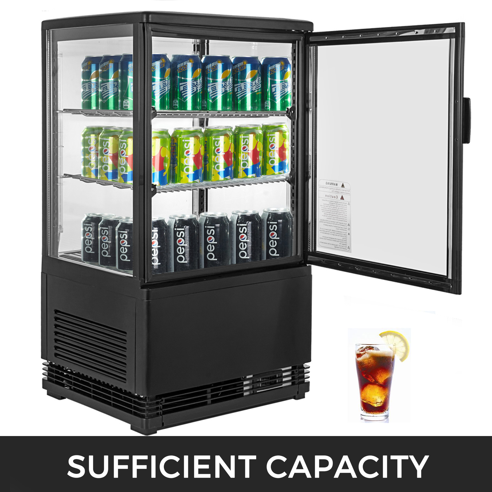 Commercial Beverage Refrigerator 58l Countertop Display Cooler
