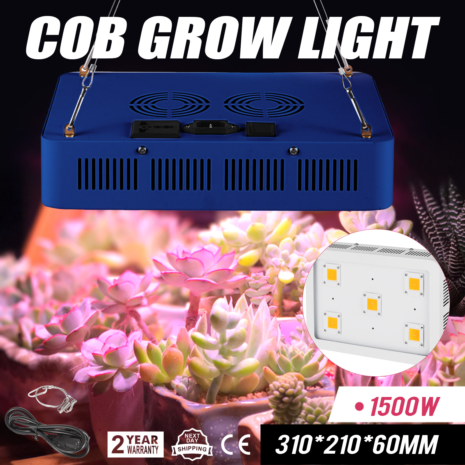 USA X6 COB 1800W LED Grow Light,Sunshine Full Spectrum Grow Light for Greenhouse