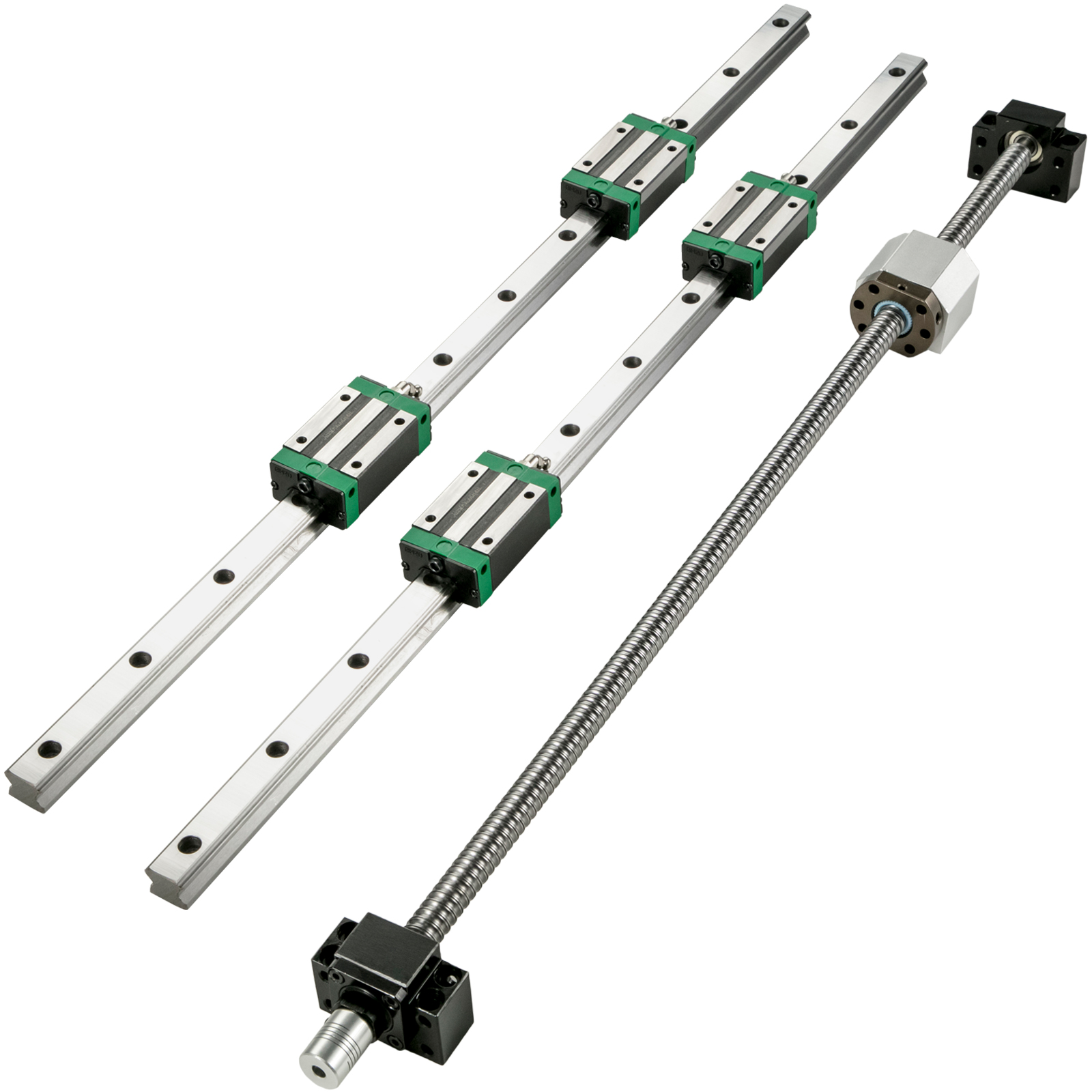 CNC Set 25-800mm 2x Linear Guideway Rail 4x Square type carriage bearing block 
