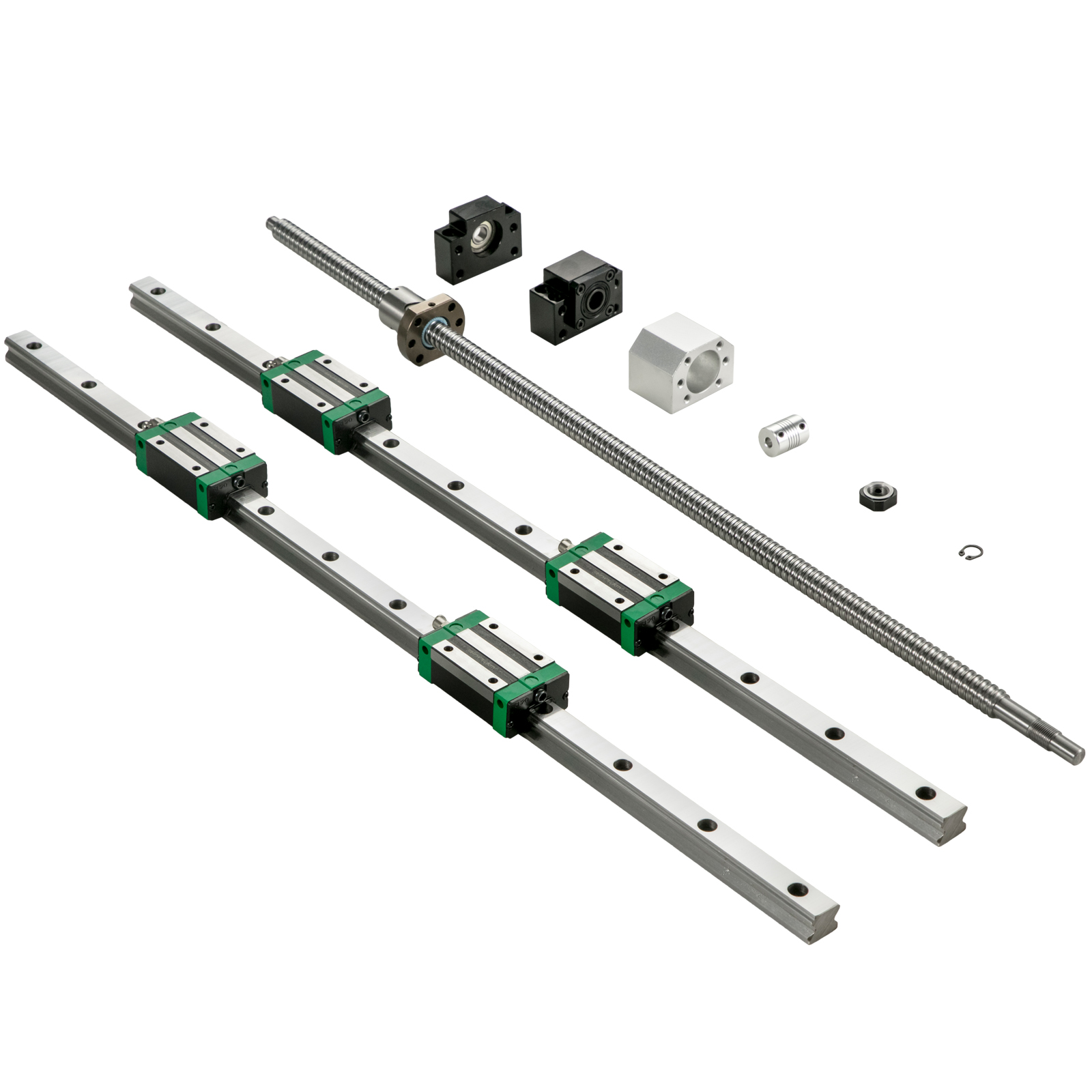 Vevor 2 x Linear Rail HGR20-200-2000mm blockshardness Module BF12/BK12